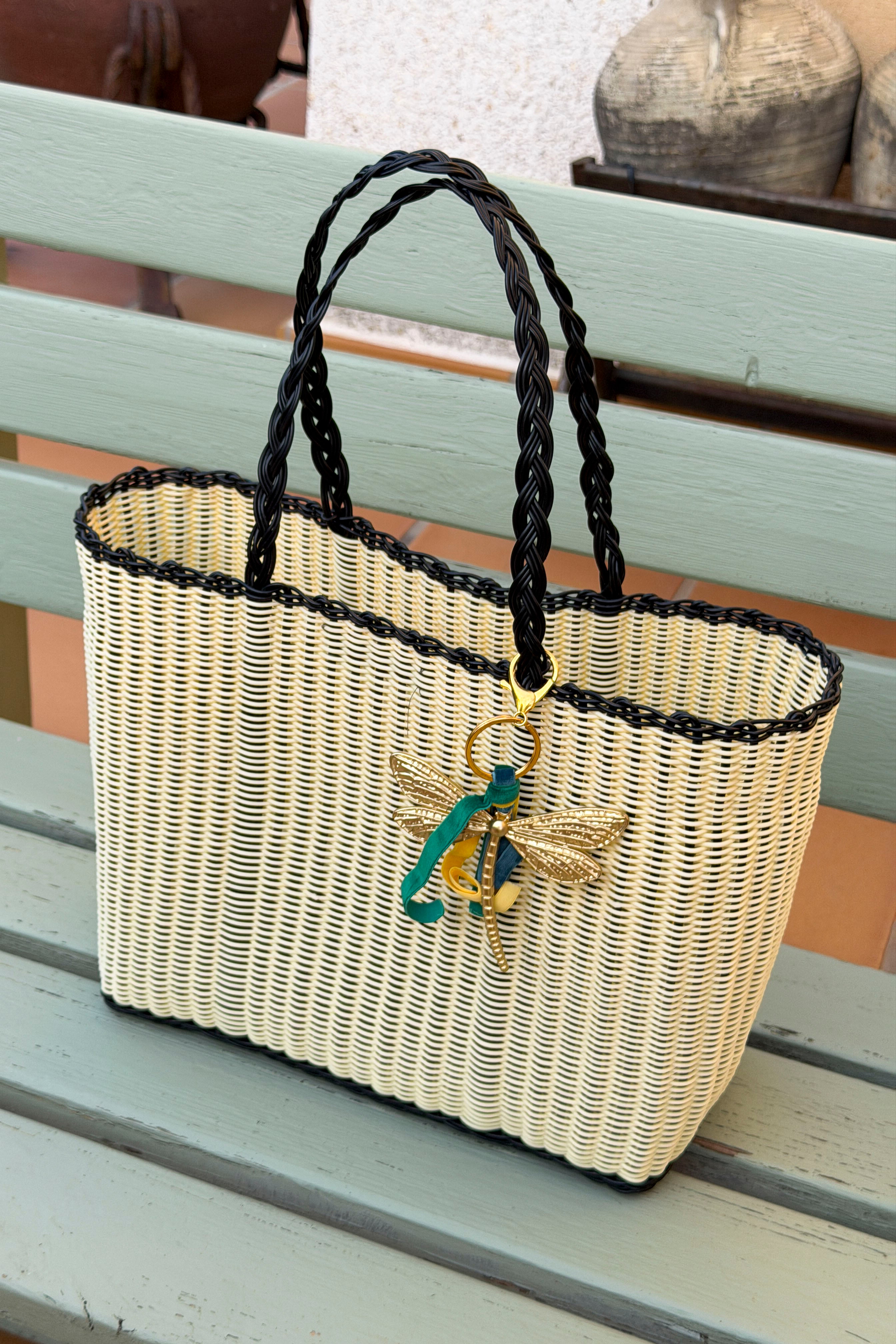 BOLSO NOPAL SMALL HUESO Y NEGRO
