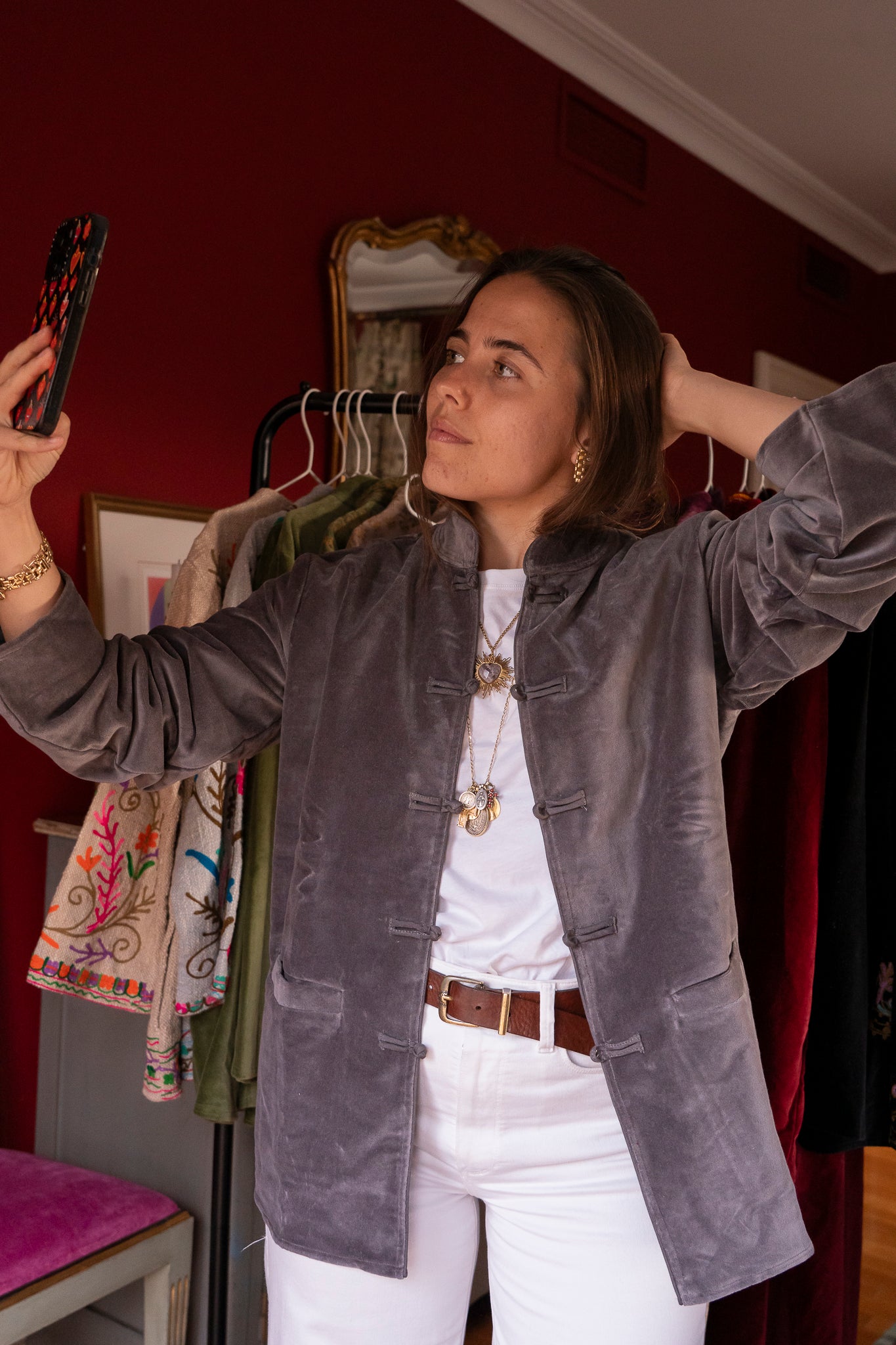 CHAQUETA TERCIOPELO MAO GRIS