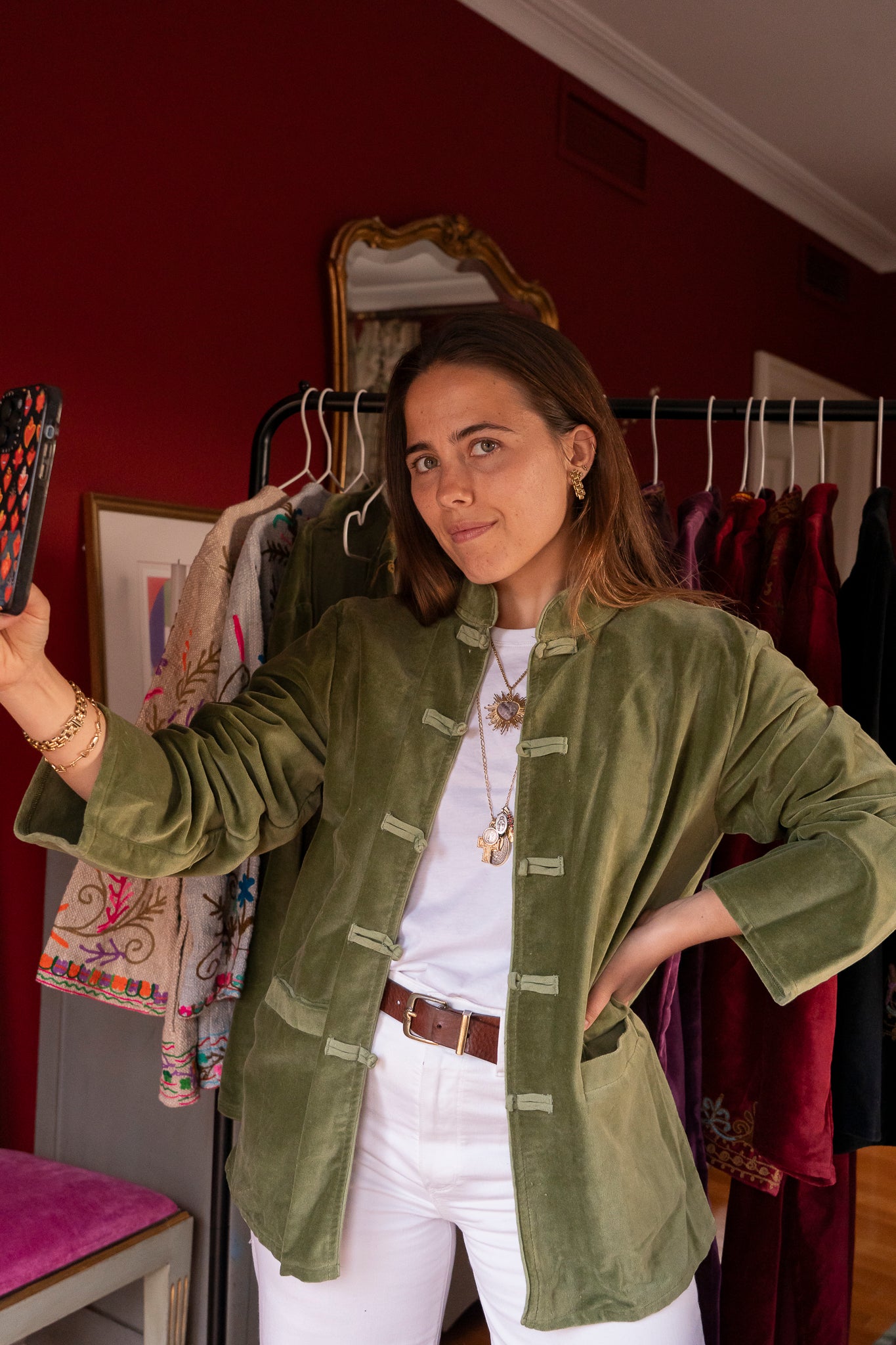 CHAQUETA TERCIOPELO MAO VERDE