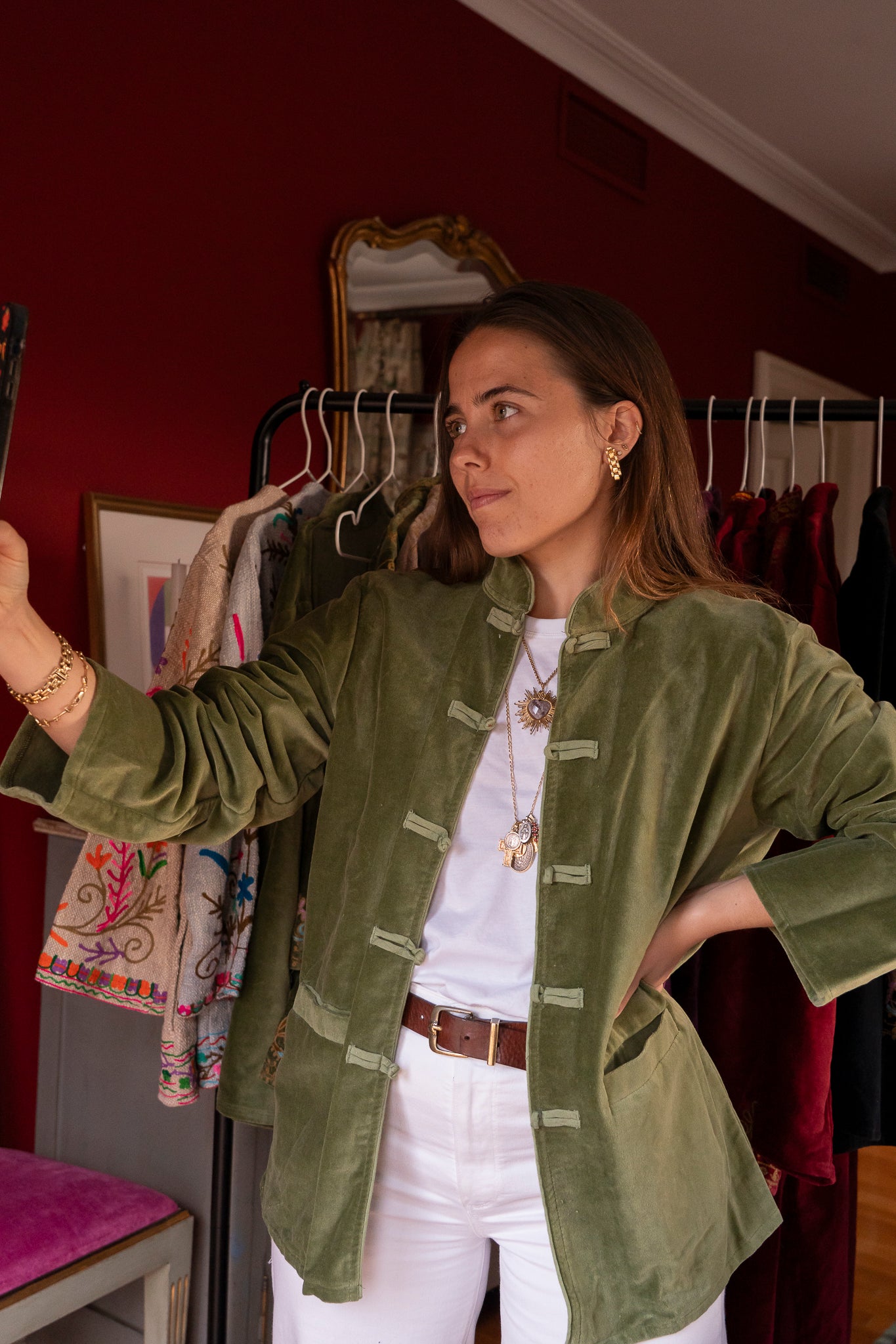 CHAQUETA TERCIOPELO MAO VERDE