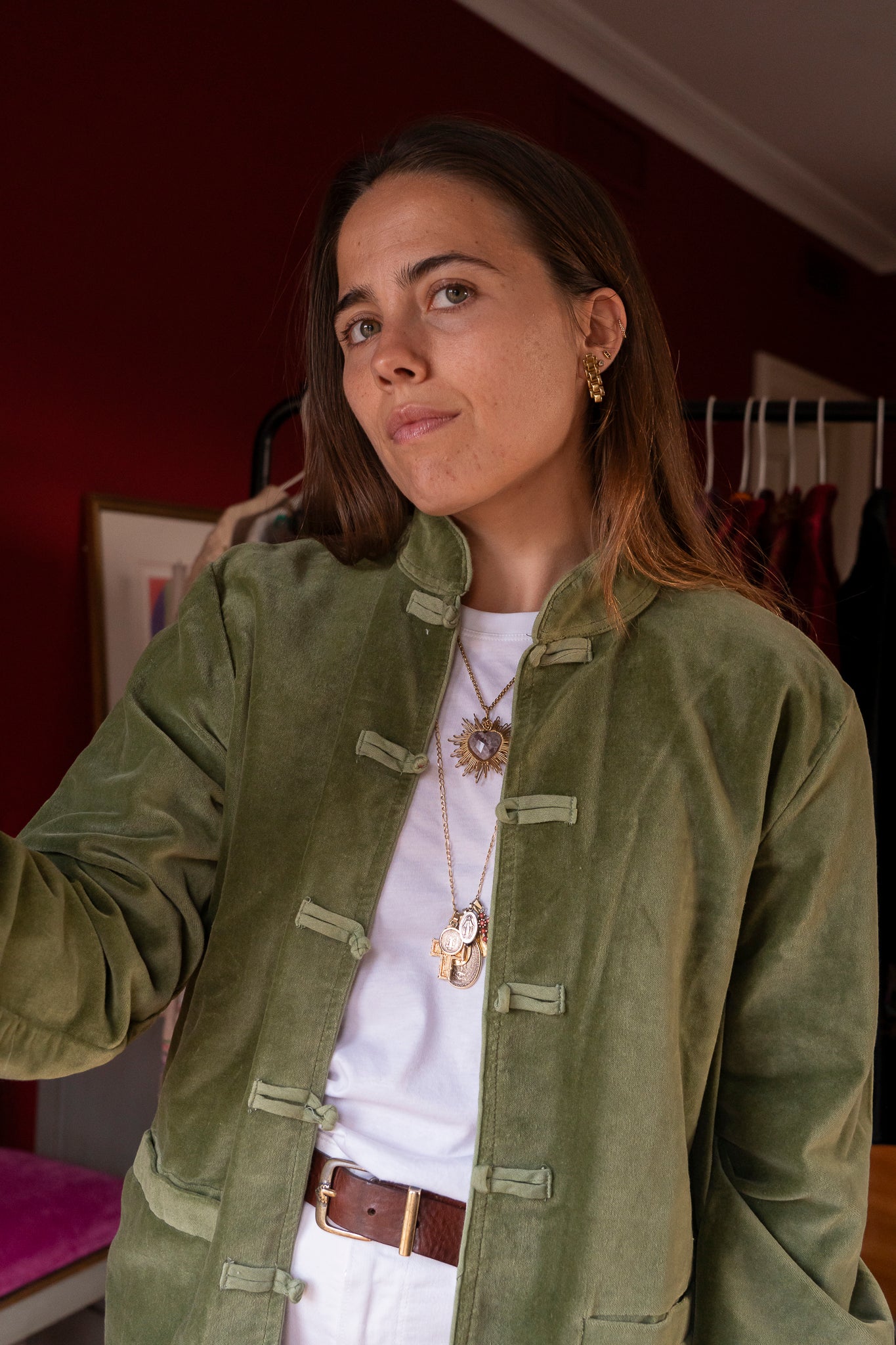 CHAQUETA TERCIOPELO MAO VERDE