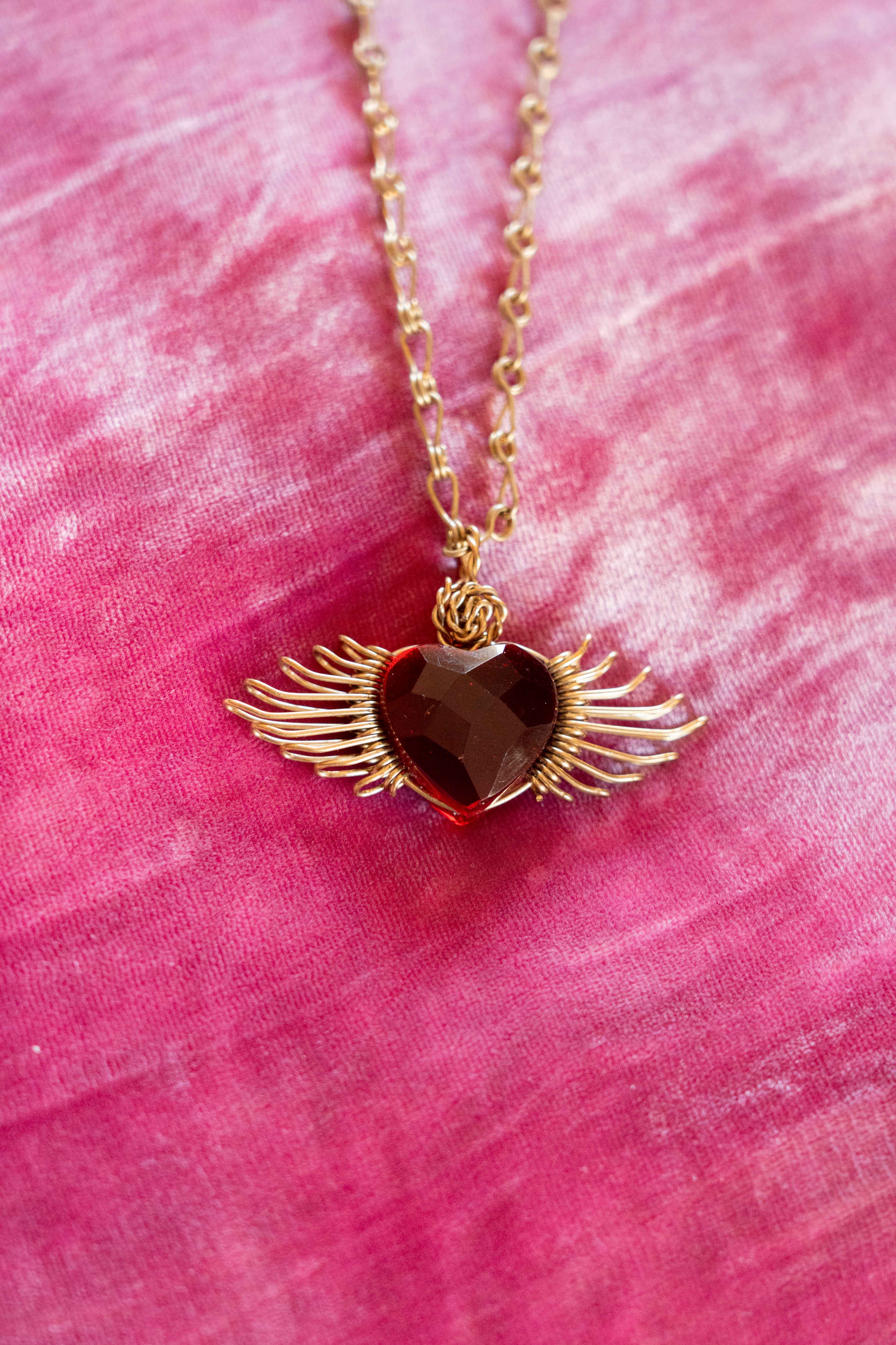 CORAZÓN SAN MIGUEL CRISTAL ROJO